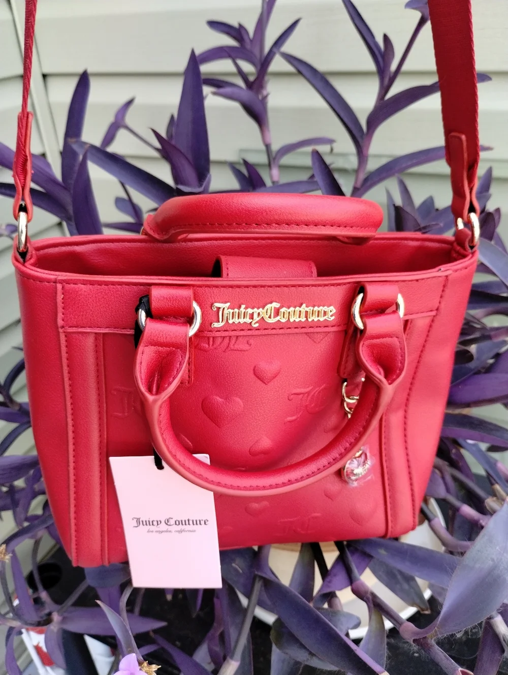 Juicy Couture Red Satchel with Gold Hardware